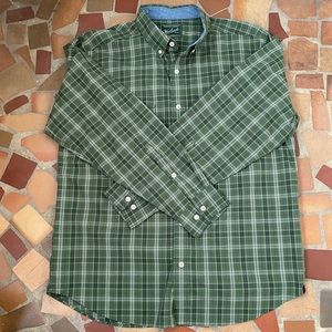 Woolrich Long Sleeve Button Front Green Plaid Shirt